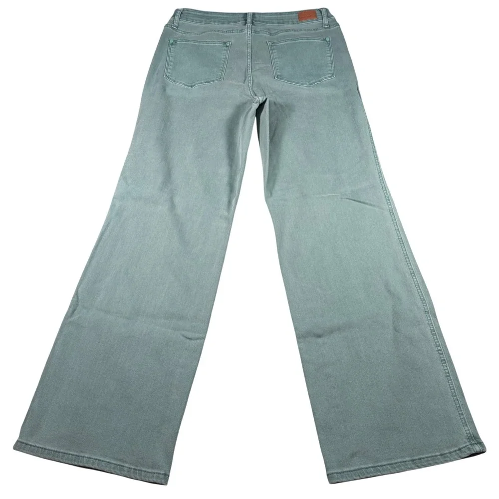 Judy Blue Wide Leg Jean Women 15/32 (FITS 32x31) Sage Green Garment Dyed JB88621